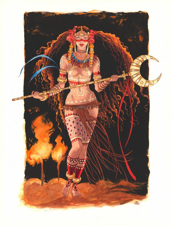 Ana Miralles - Djinn, D&eacute;esse #3. Illustration originale in&eacute;d