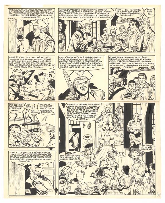 Victor Hubinon - Barbe-Rouge, D&eacute;fi au Roy, Planche originale