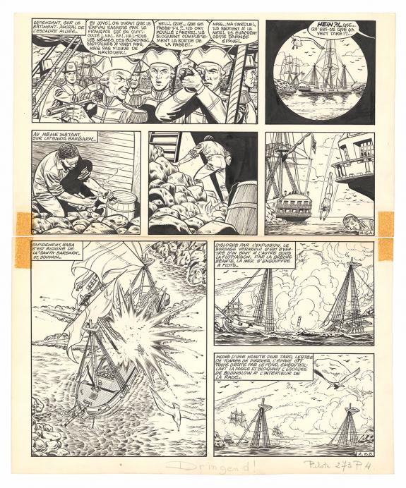 Victor Hubinon - Barbe-Rouge, Mort ou vif, Planche originale