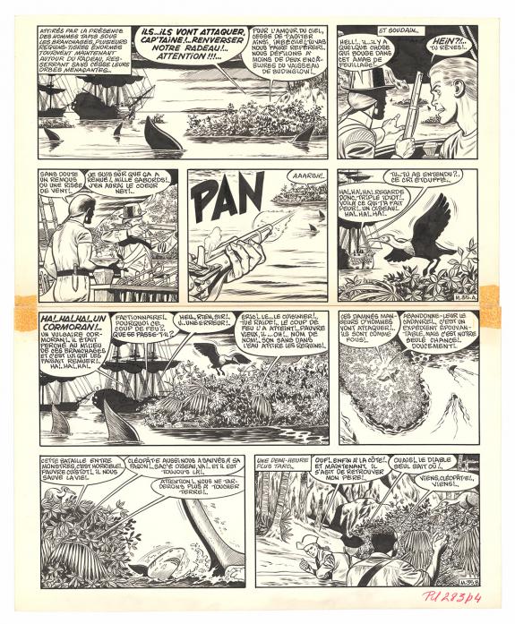 Victor Hubinon - Barbe-Rouge, Mort ou vif, Planche originale