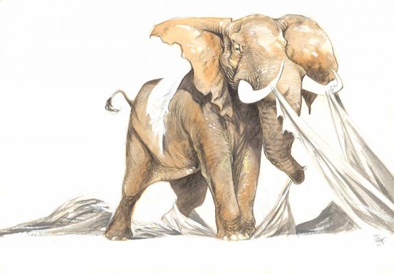 Frank P&eacute; - Illustration originale r&eacute;alis&eacute;e pour le calendrie