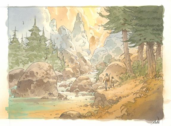 Grun - Les Hautes Herbes, Illustration originale pr&eacute;sente da