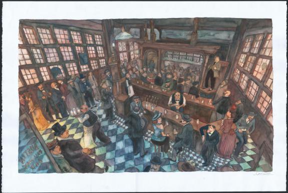 Cl&eacute;ment Oubrerie - Pablo, Apollinaire, Illustration original