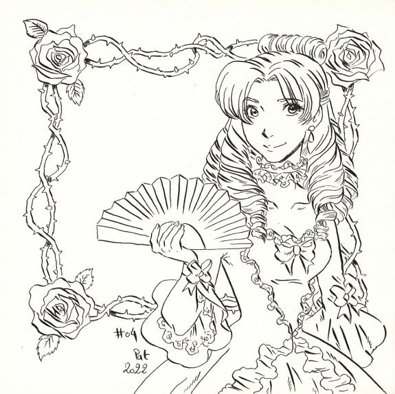 Patricia  Lyfoung  - La Rose &eacute;carlate , Illustration origina