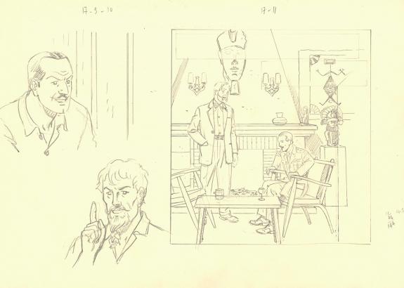 Andr&eacute; Juillard - Blake et Mortimer, Sign&eacute; Olrik, Crayonn&eacute; or