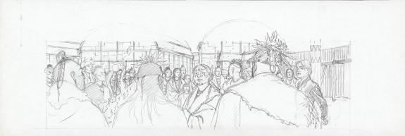 Andr&eacute; Juillard - Plume aux Vents, Crayonn&eacute; original