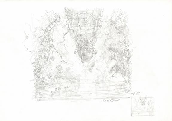 Didier Graffet - Steampunk, Fleuve Amazone. Illustration ori