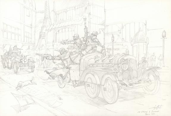 Didier Graffet - Steampunk, La Bande à Bonnot. Illustration 
