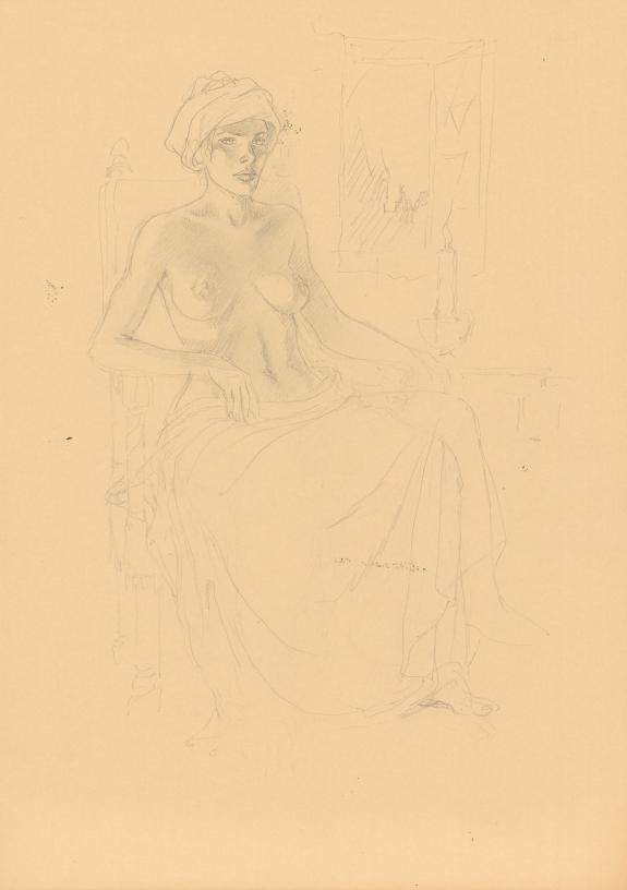 Andr&eacute; Juillard - Les 7 Vies de l'&Eacute;pervier, Crayonn&eacute; original