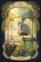 Didier Graffet - Steam Lines, Station Trocadero, peinture or